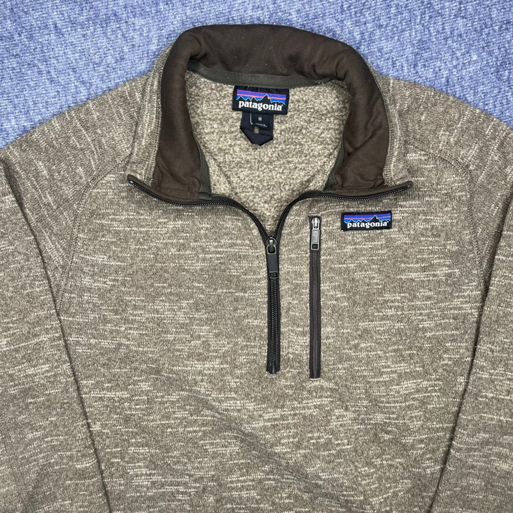 Patagonia Better Sweater Mens Medium Brown 1/4 Zip Fleece Pullover Jacket